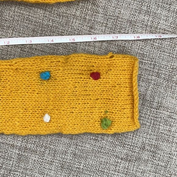 Yellow Long Wool Polka Dot Gloves - Picture 7 of 9